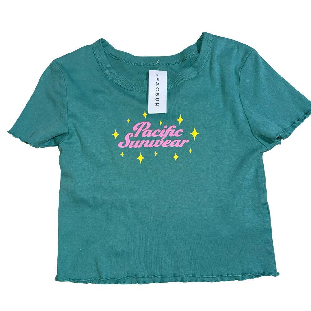 PacSun PS/LA Pacific Sunwear Graphic Crop T-Shirt Size S